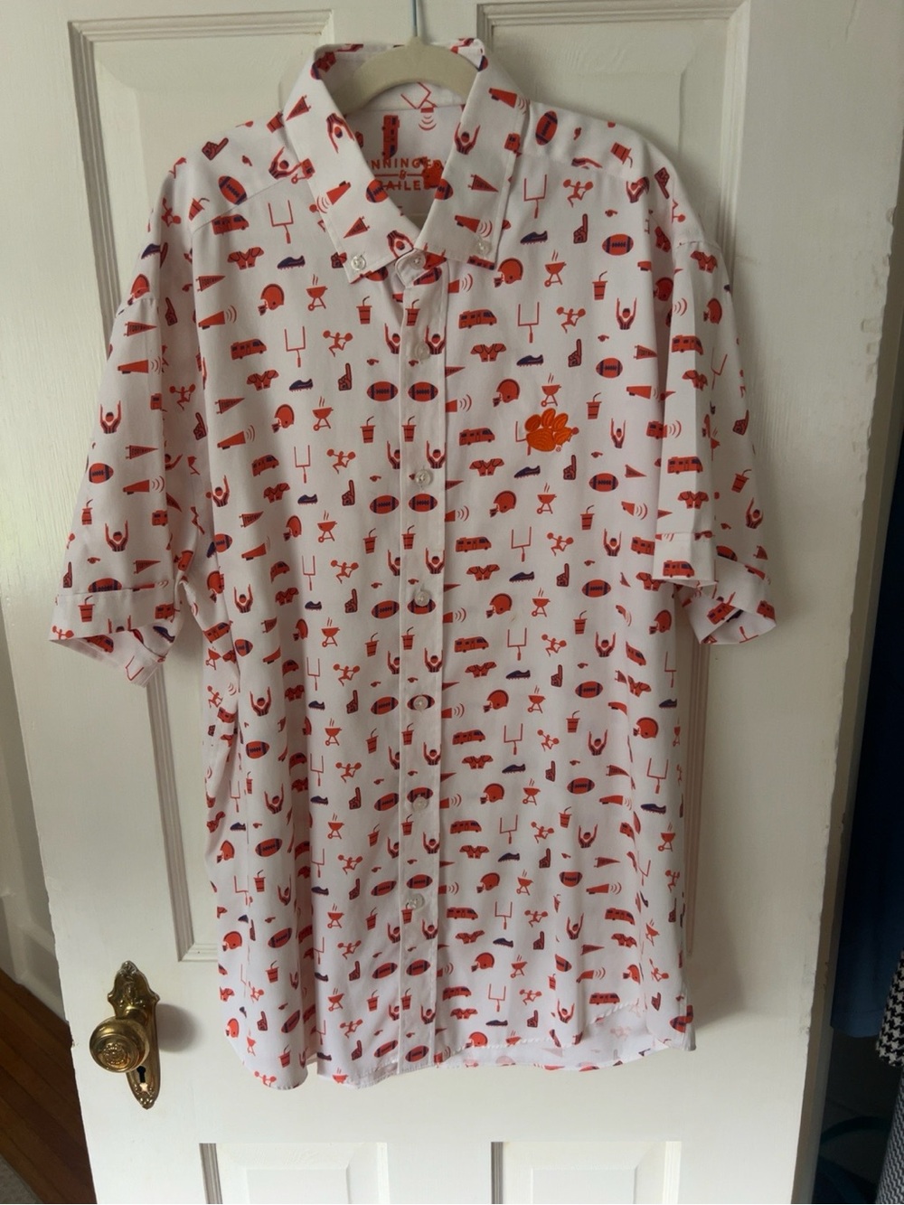 Pennington & Bailes Clemson Tigers Gameday Football Button Down Shirt Men M